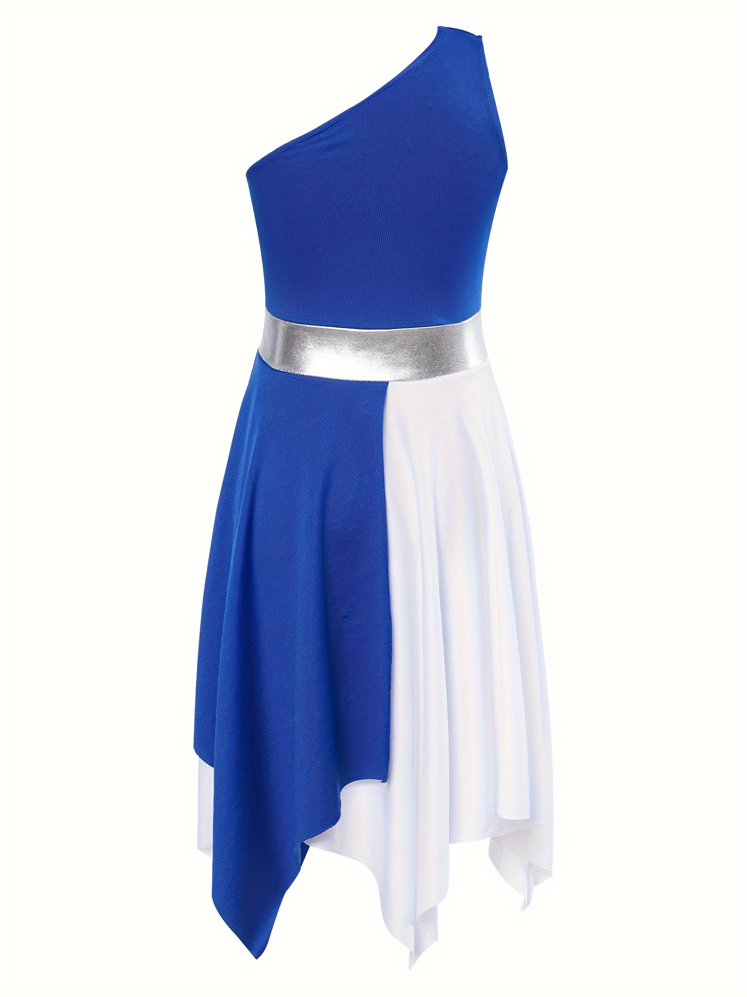 girls one shoulder asymmetrical praise dance dress worship - Temu Mexico