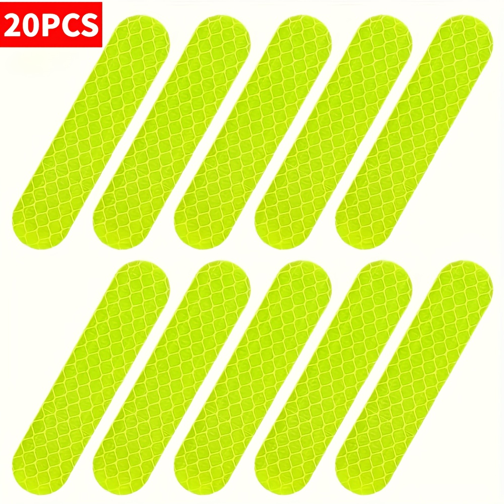 TEMU 5/15/20/25/30pcs Autocollants de sécurité réfléchissants haute visibilité - Fabriqués en PVC imperméable, adaptés aux voitures, motos et vélos,