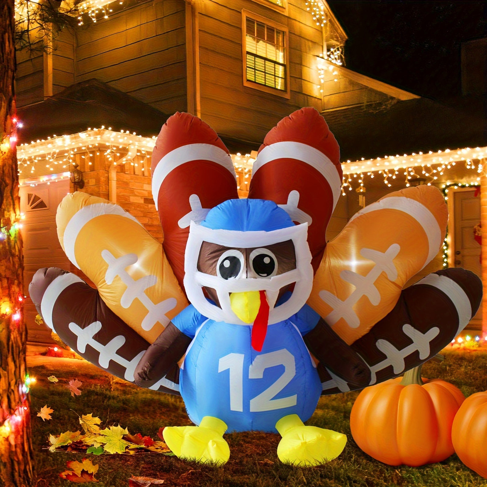 

Inflatables, 8ft Long Inflatable Turkey Decorations Turkey No.12, Turkey Inflatable -in Led Lights For Decor