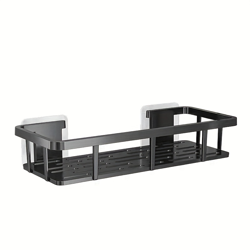 1/2-Pack - Large Capacity Wall-Mounted Bathroom Storage Shelf, No Drilling Required, Space-Saving, Easy to Install, Suitable for Restroom Supplies, Cosmetics, Shampoo, and Body Wash Storage, Durable Heavy-Duty Plastic Shelf, Shower Organizer Used