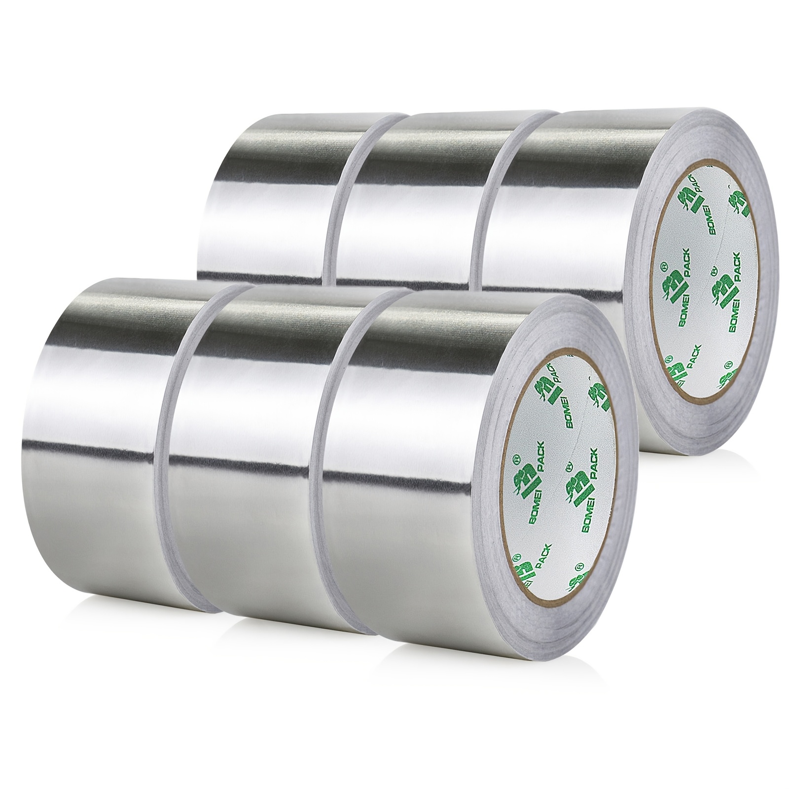 TEMU 6 Rolls Aluminum Foil Tape - Heavy-duty Suitable For Plastic, Fabric, Wood, & Metal - Multi- Repair Tape For Sealing, Metal Restoration, Roof,,