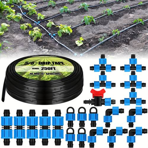 250ft 5 8 inch irrigation tubing kit 16 mil 6 hose garden landscape irrigation system automatic equipment for