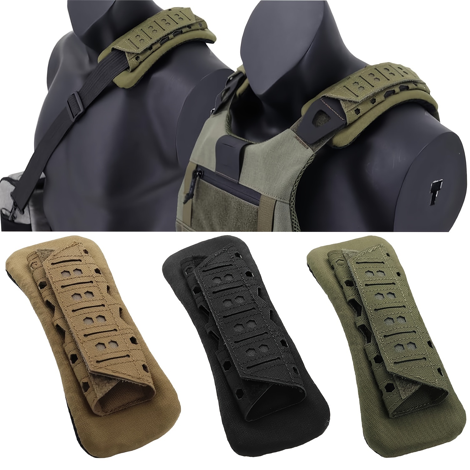 

Tactical Universal Fit Cushion Molle - 1 Ventilated Tactical Buffer Shoulder Pad Set