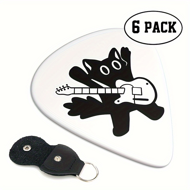 

Picks - 6 Pack, Unique , 0.96mm Heavy Gauge - Bass, Acoustic & Electric Guitar, Ideal For Anniversary, Birthday, Halloween Gifts For Cat Lovers