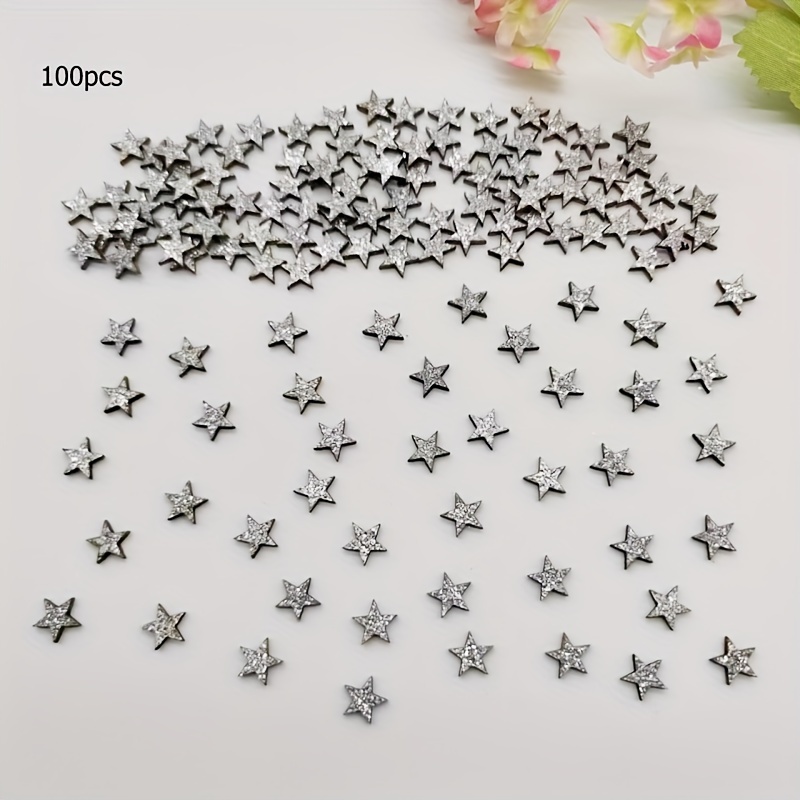 100pcs Silvery Star Small Wood Confetti Christmas Party Decoration Decoration Loose Star