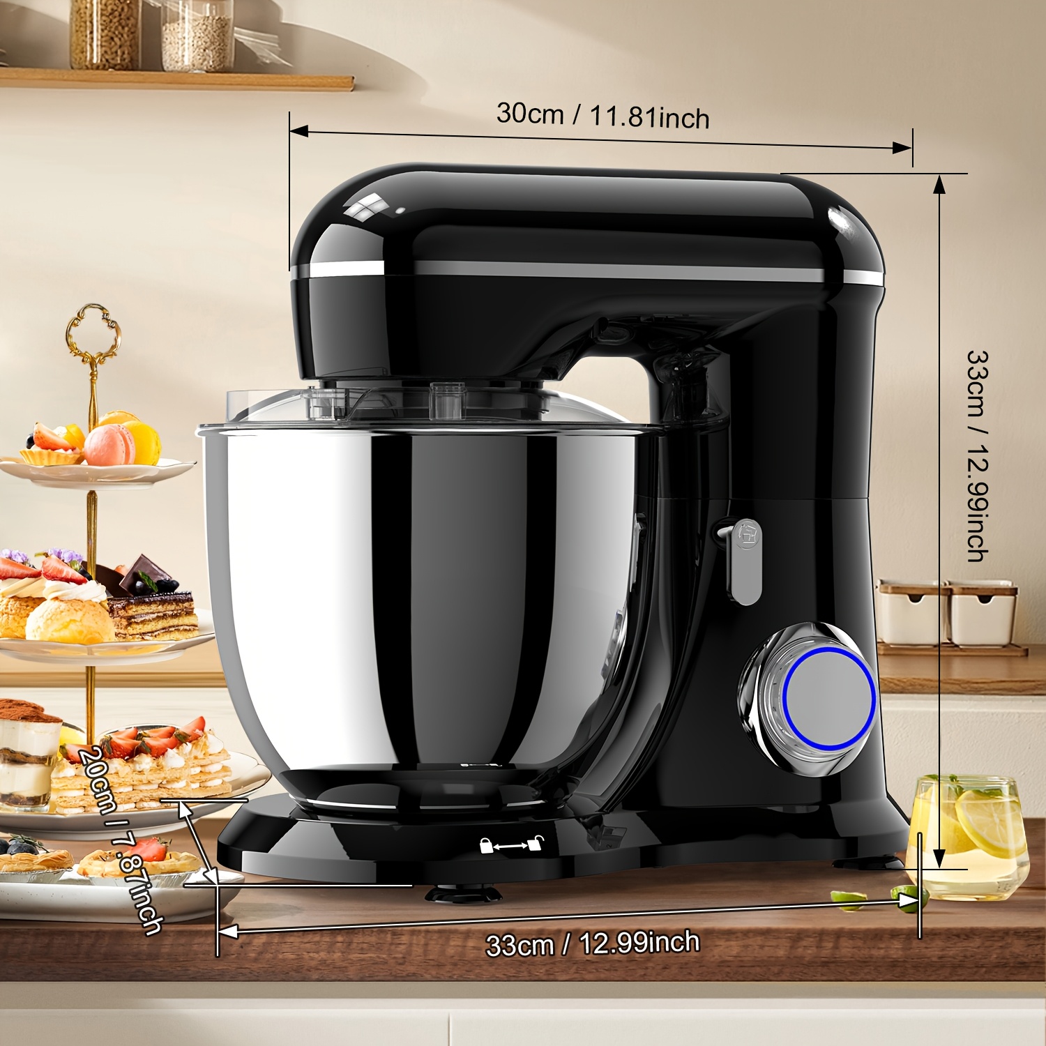 1200W 10-Speed 3-IN-1 Electric Stand Mixer