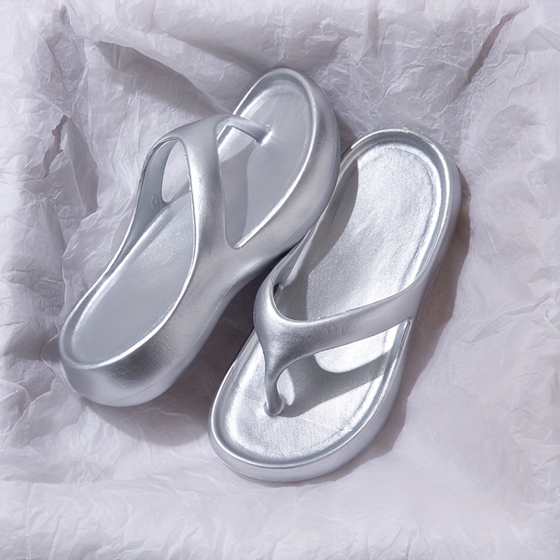 womens thick soled eva flip flops slip on non slip beach sandals with flat heel lightweight   for summer pool casual wear     design Product details 1