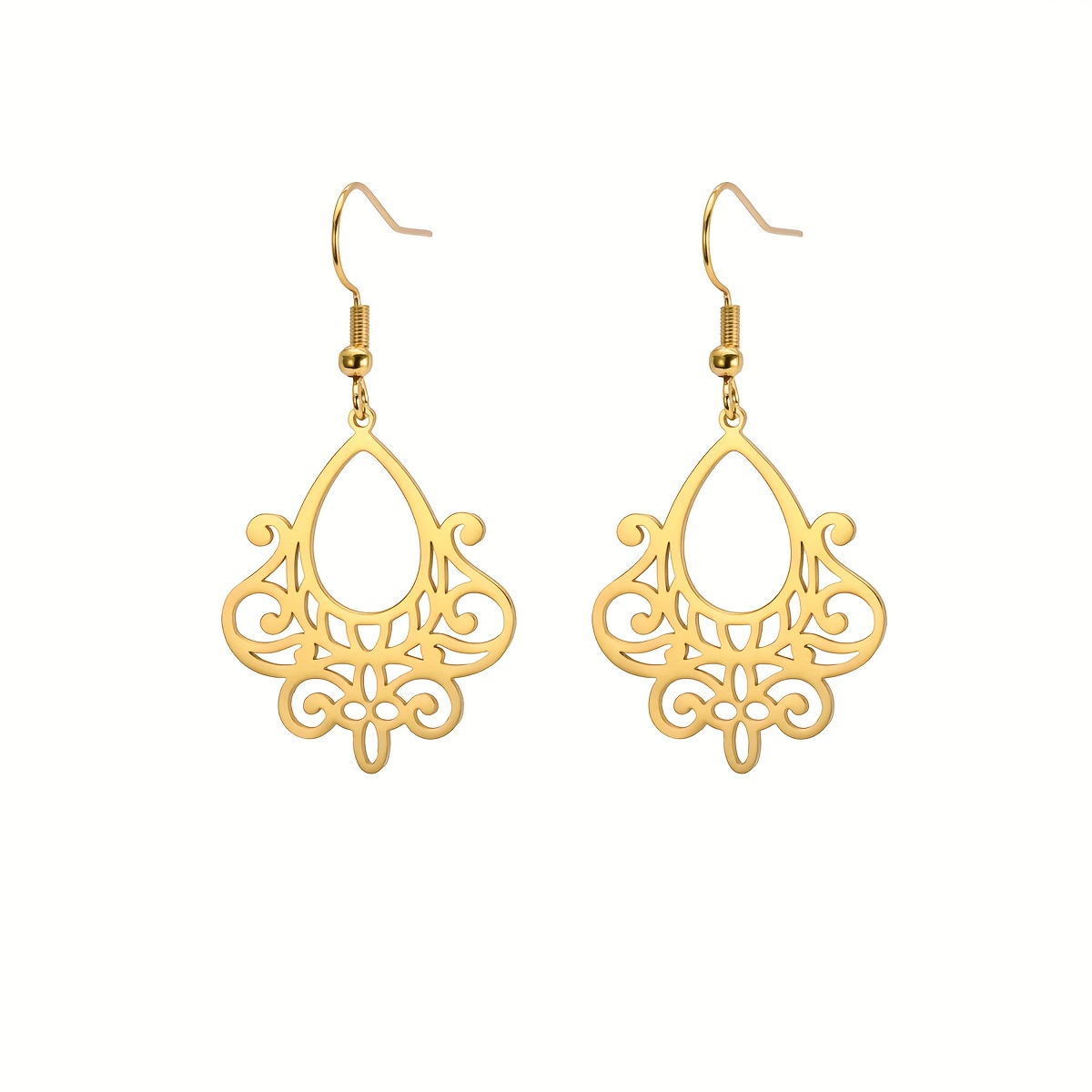 TEMU A Pair Of Custom Hand-drawn Pattern Earrings, Featuring A Stylish And Personalized , Made Of Stainless Steel With A Nameplate Design. Unique And