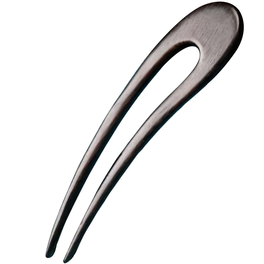 2pcs Vintage Black Wooden Hair Forks for Buns