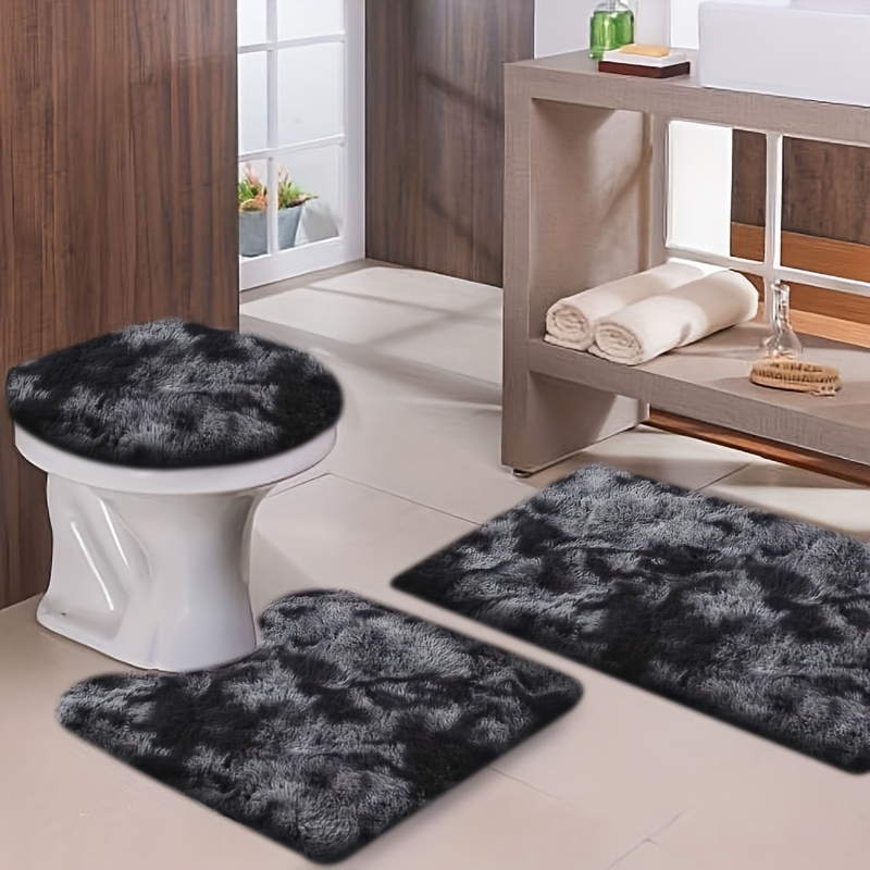 

3pc Bathroom Rug Set - , -repellent, , And Mat, Lid Pad, And Shower Curtain For Bathroom Décor