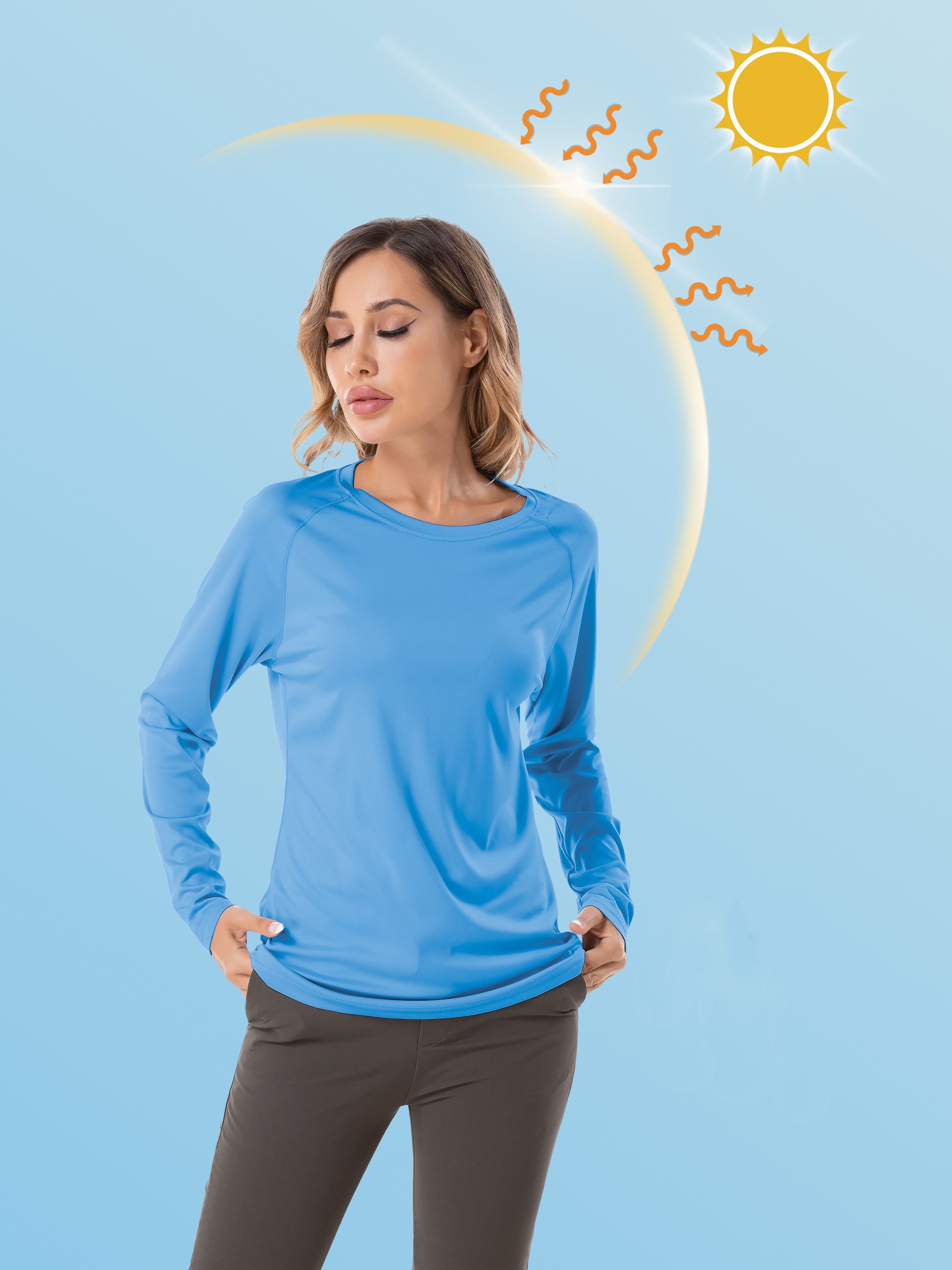 Women Performance Fishing Shirt Girls Ladies Outdoor Sports Long Sleeve T  Shirt UPF50 Quick Dry Breathable
