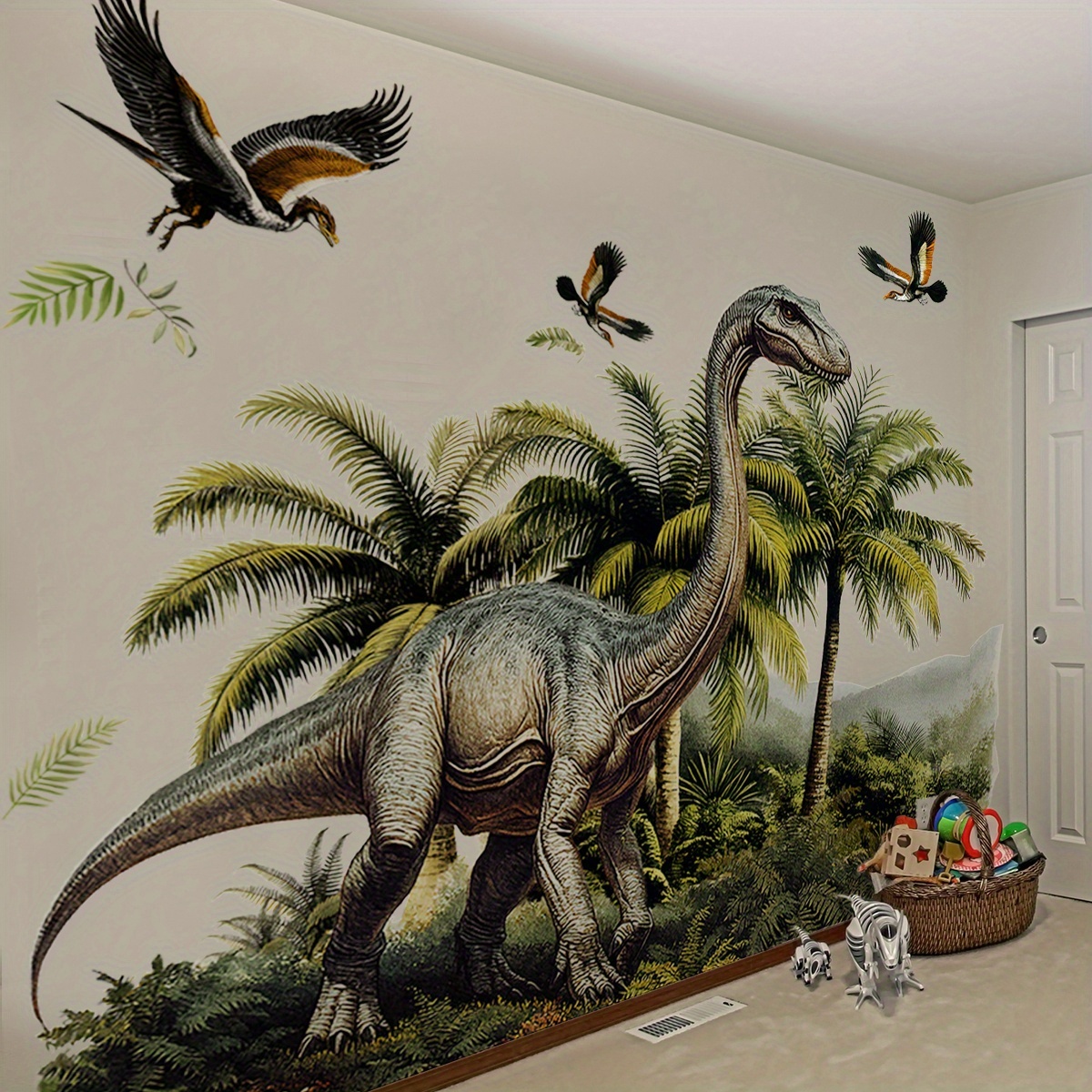 a set of three ancient times dinosaur   wall stickers home decor stickers bedroom living room sofa entrance background decoration