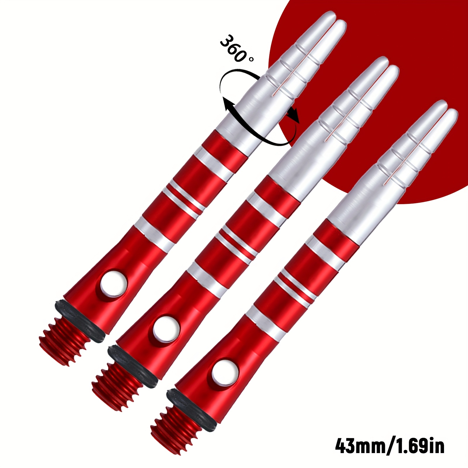 43mm Rotatable Aluminum Alloy Dart Shafts 3pcs