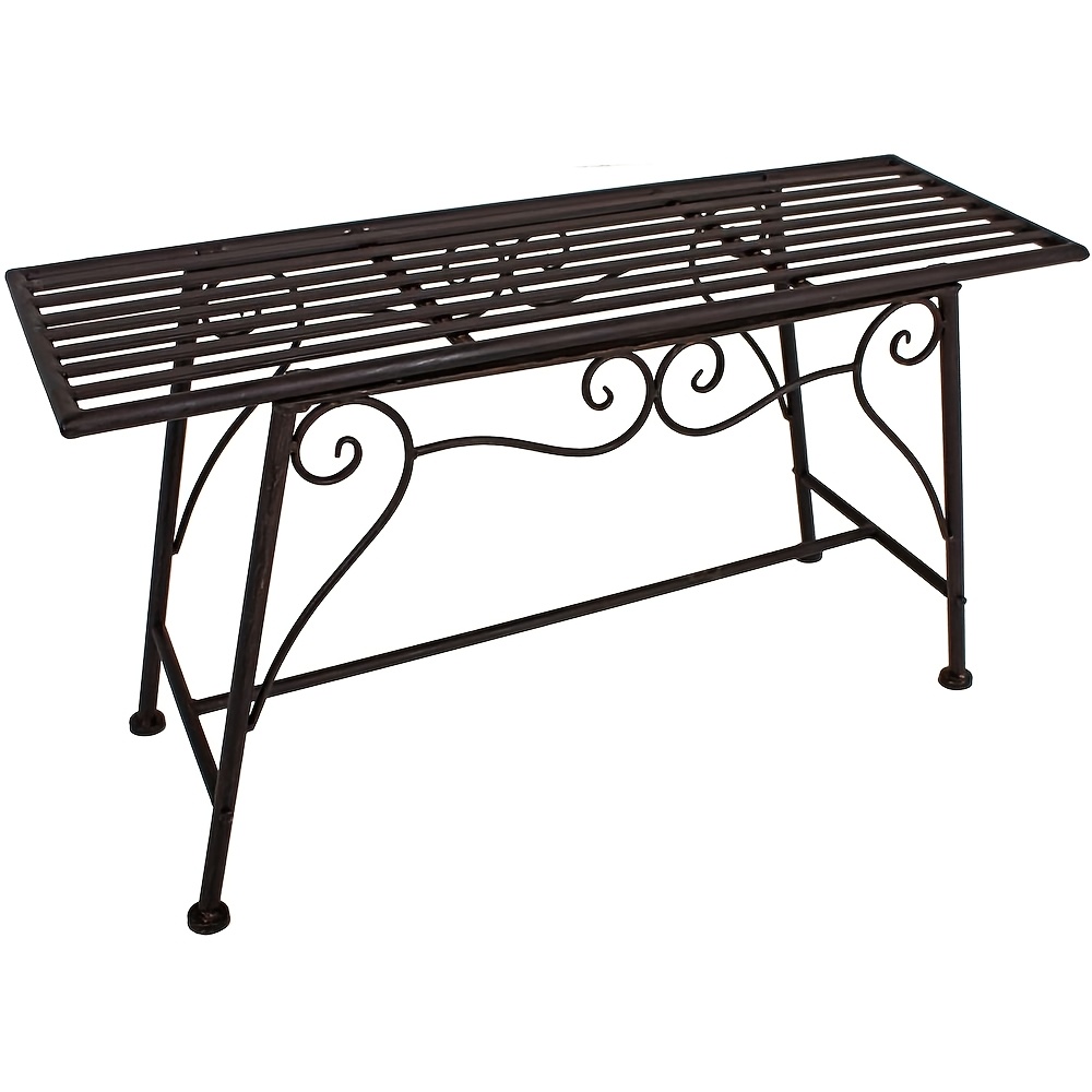 Rustic Garden Bench, Tree Stool Outdoor Seating - Industrial Design for Gardens, Courtyards, And Patios - Weatherproof Metal Lounge