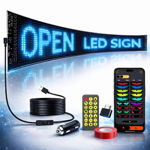 programmable flexible led business storefront sign commercial waterproof editable message board with app control remote for shop window