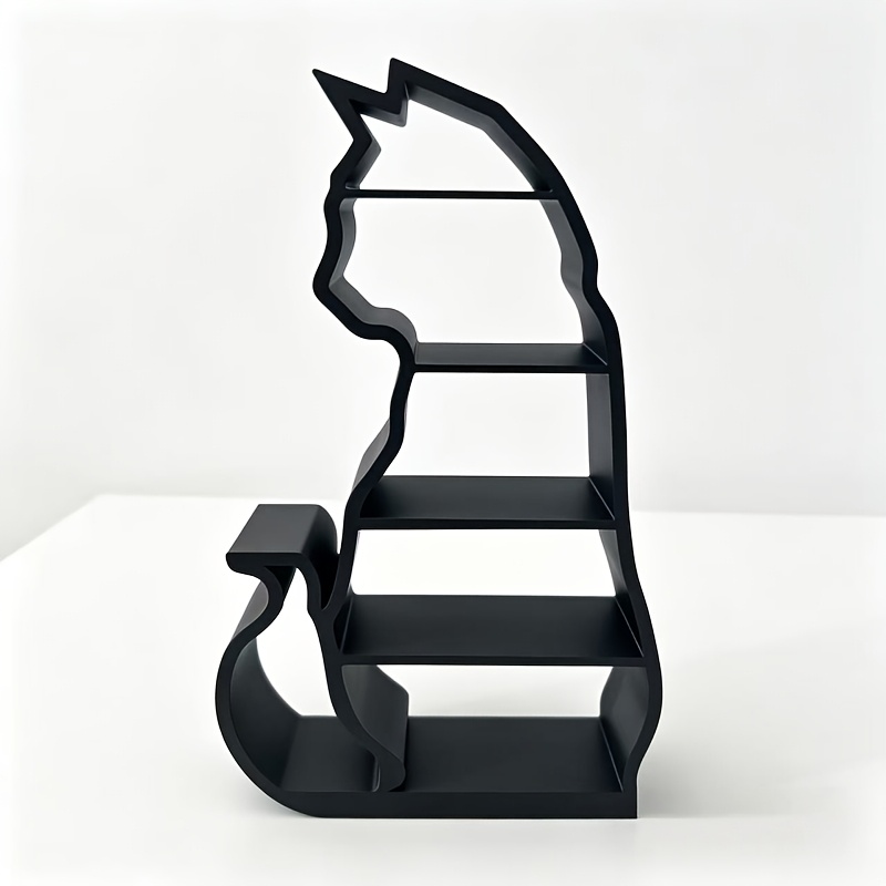 TEMU 1pc Dark Style Cat Miniature Shelf, Dollhouse Scene Decoration, Tiered Figure Storage Display Stand, Model Photography Prop, Collectible Craft,