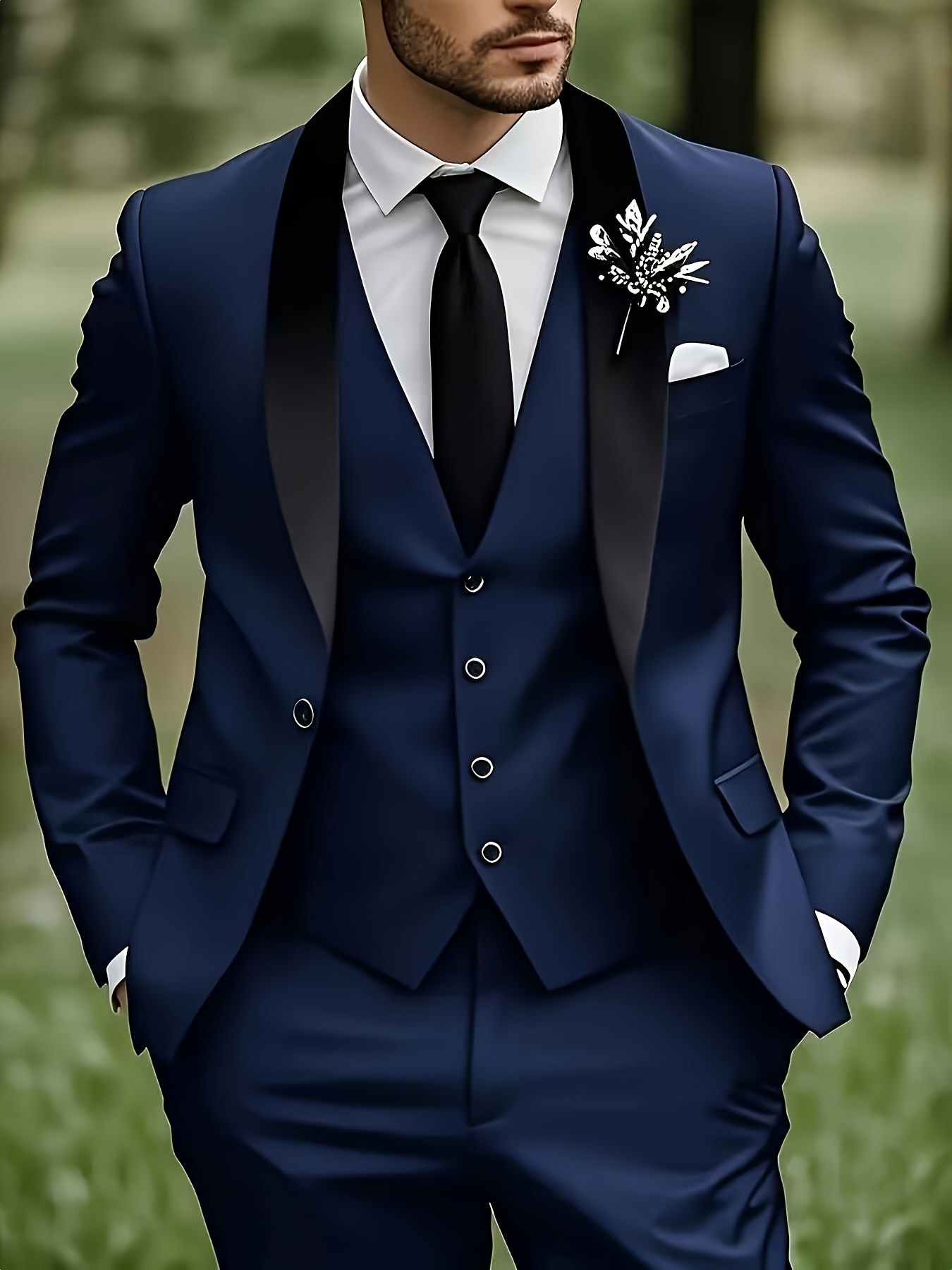 Ensemble trois pièces grande taille pour homme, veste de costume + gilet + pantalon de costume, costume amincissant et cranté, tenue formelle professionnelle d'affaires haut de gamme, robe de mariage pour photo de mariage, marié, banquet, hôte de scène, convient pour les trajets quotidiens au travail, réunion annuelle, fête