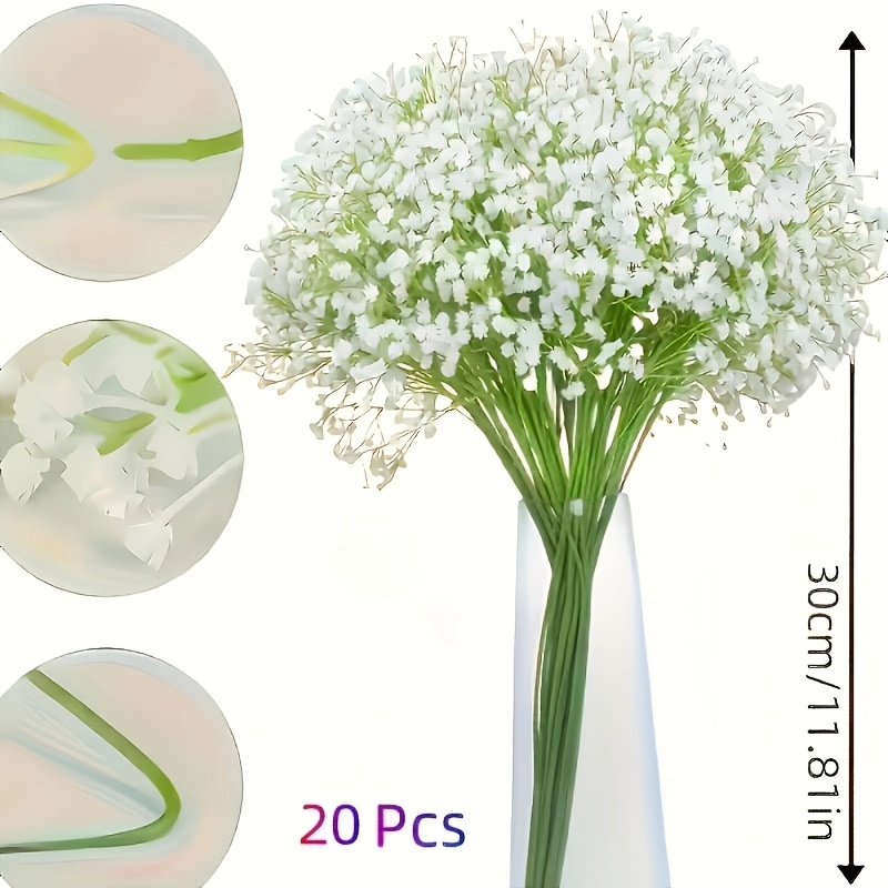 TEMU 20 bouquets de 610 'S Breath, parfaites pour les décorations de mariage, les centres de table de banquet, les arrangements d'hôtel, les