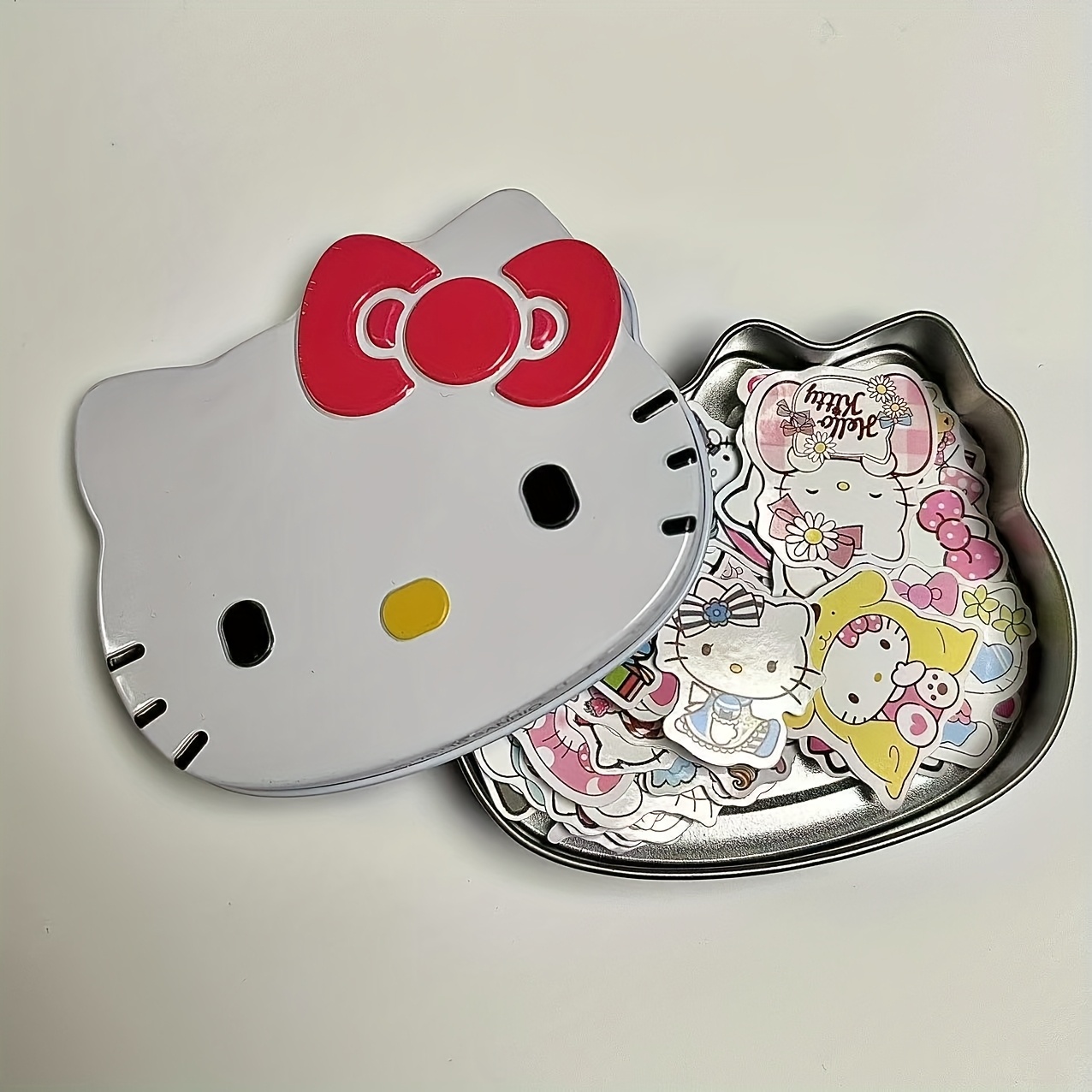 

Sanrio Hello Kitty Portable Metal Storage Box - Lightweight, Round Desk Organizer For Jewelry, Stationery, & Stickers With Vibrant Character Design, Desk Drawer Organizer, Sanrio