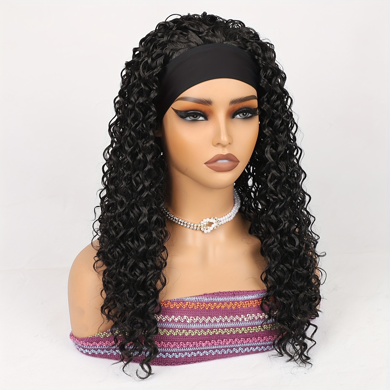 Headband Wig Curly Headband Wigs Women Synthetic Water Wave Temu