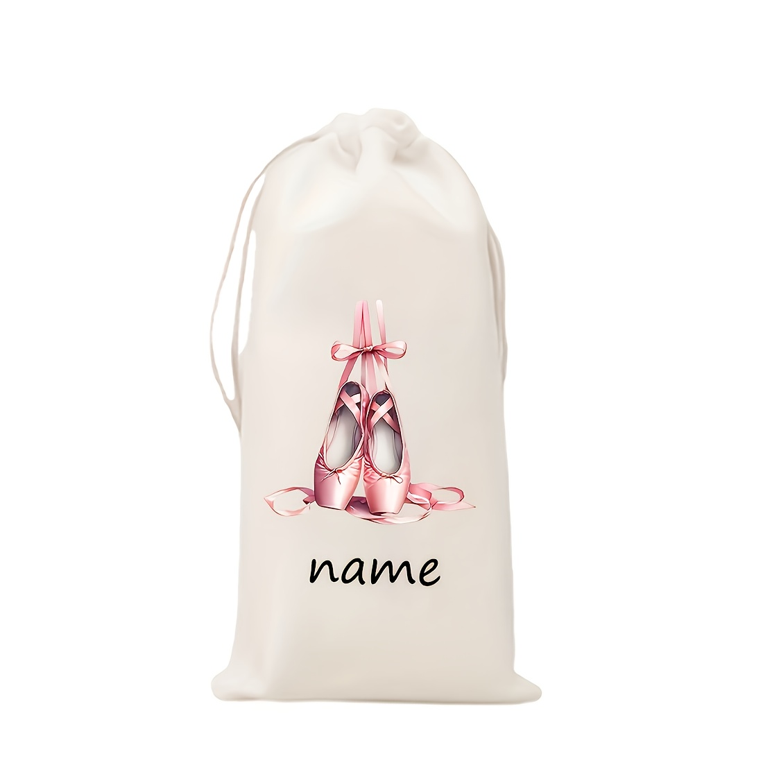 TEMU Gift For Her/him A Custom Ballet Shoe Gift Bag, A Soft Yet Sturdy Storage Pouch Featuring 17 Ballet Girl Patterns With Customizable Names.