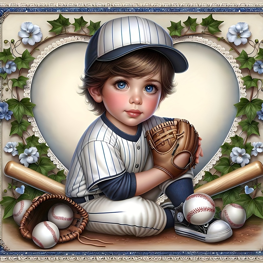 

Baseball Kid Diamond Painting Kit: 35x35cm/13.78x13.78in, Diy Art Set, Acrylic (pmma) Material, Round Diamond Shapes, Perfect For Wall Decor And Gifts