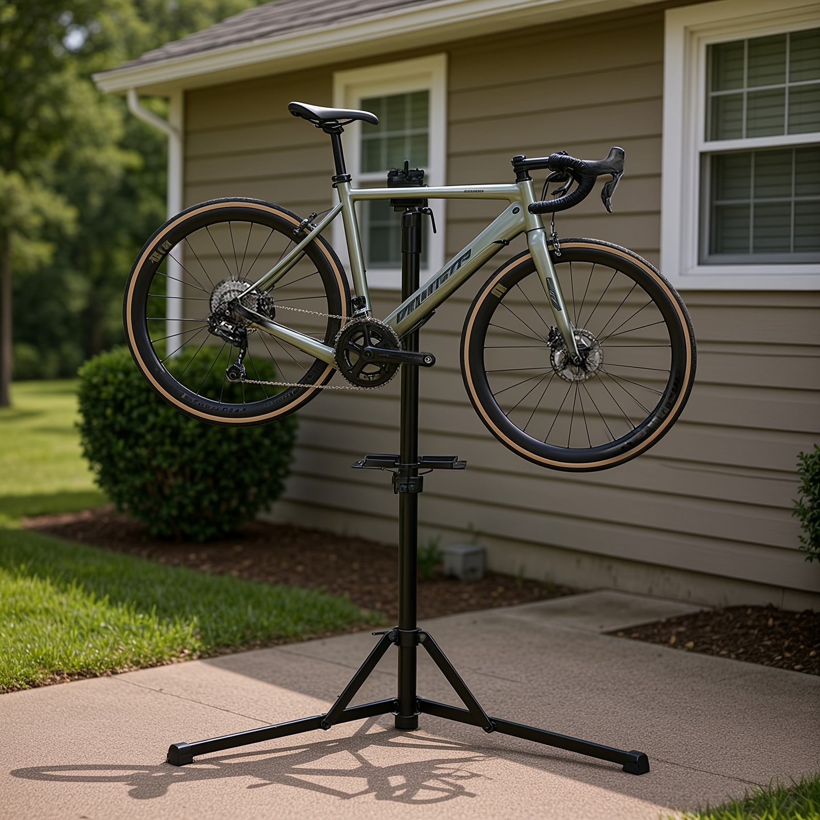 TEMU Advwin Bike Repair Rack, 50kg Heavy Duty Adjustable Bicycle Maintenance Stand With Magnetic Tool Tray Telescopic Arm, Foldable Portable Design