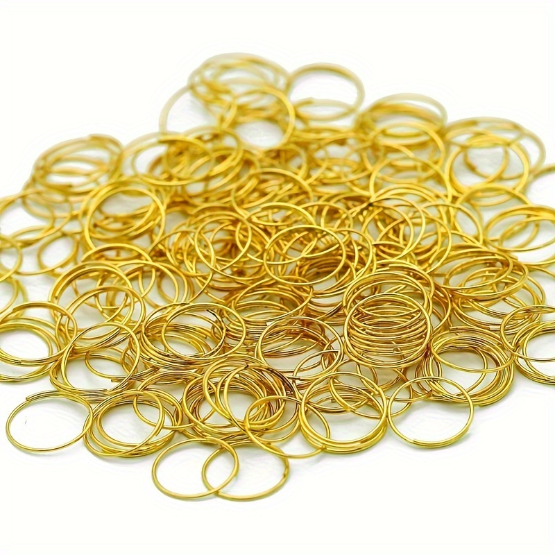 

200pc Gold-tone Split Ring Clasps For Crystal Chandeliers, Curtains, Garlands, Jewelry Making & Crafts - 11mm/0.433in Diameter