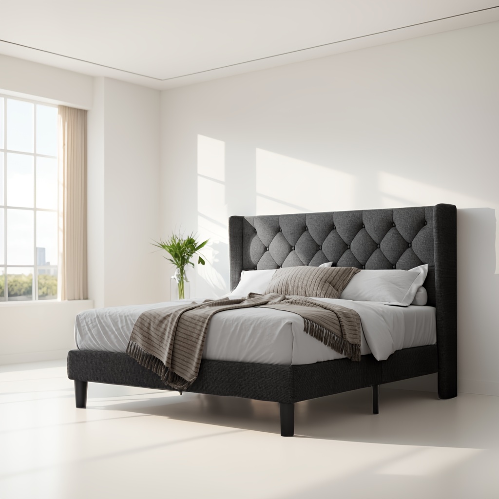 

Upholstered Bed Frame , Wood , , , Needed, -free