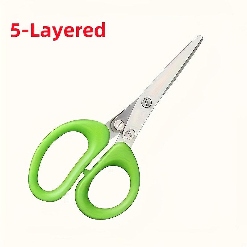 Image of 5-layered Stainless Steel Kitchen Scissors - Versatile Onion & For Bbq & Indoor Use - Durable, Safe With Protective Cover & Built-in Cleaner