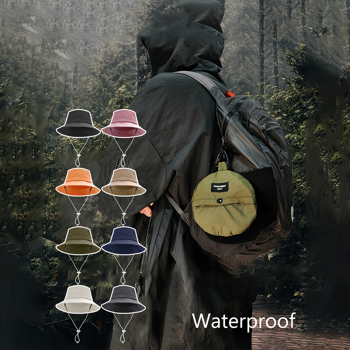 

Waterproof Solid Adjustable Casual Boonie Hat Quick Drying Foldable Bucket Hat Beach Fishing Hiking For Women