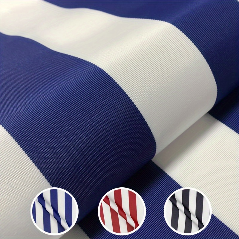 

1pc 600d Striped Waterproof Pu Oxford Fabric, 300gsm, For Garden Furniture, Lawn Chair, Tent, Umbrella, , Pre-cut Polyester Craft Fabric, Machine Wash Only