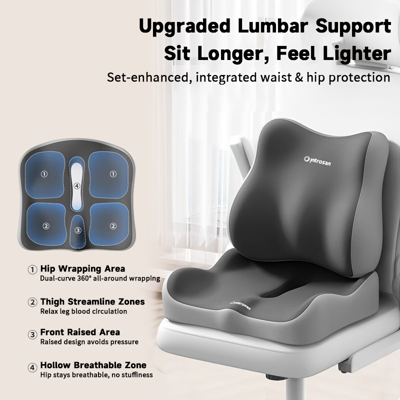 Image of Car/office Chair Cushion, Lumbar Support Cushion, Ergonomic Memory Foam Seat Cushion, Soft And Elastic, Suitable For Car Seats And Office Chairs, That Conforms To Human