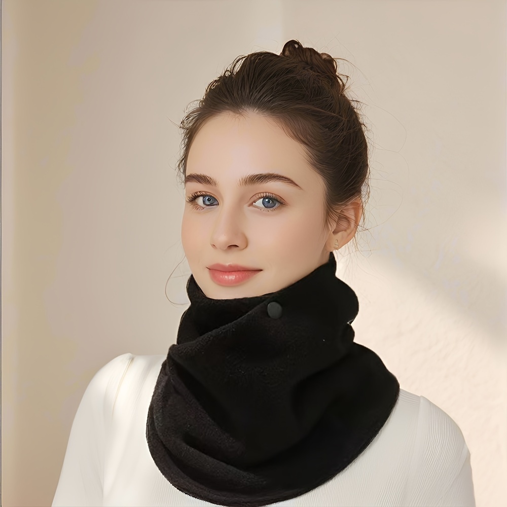 

Winter Warm Knitted Scarf Solid Color High Neck Warmer, Ear Protection Mask Coldproof Scarf