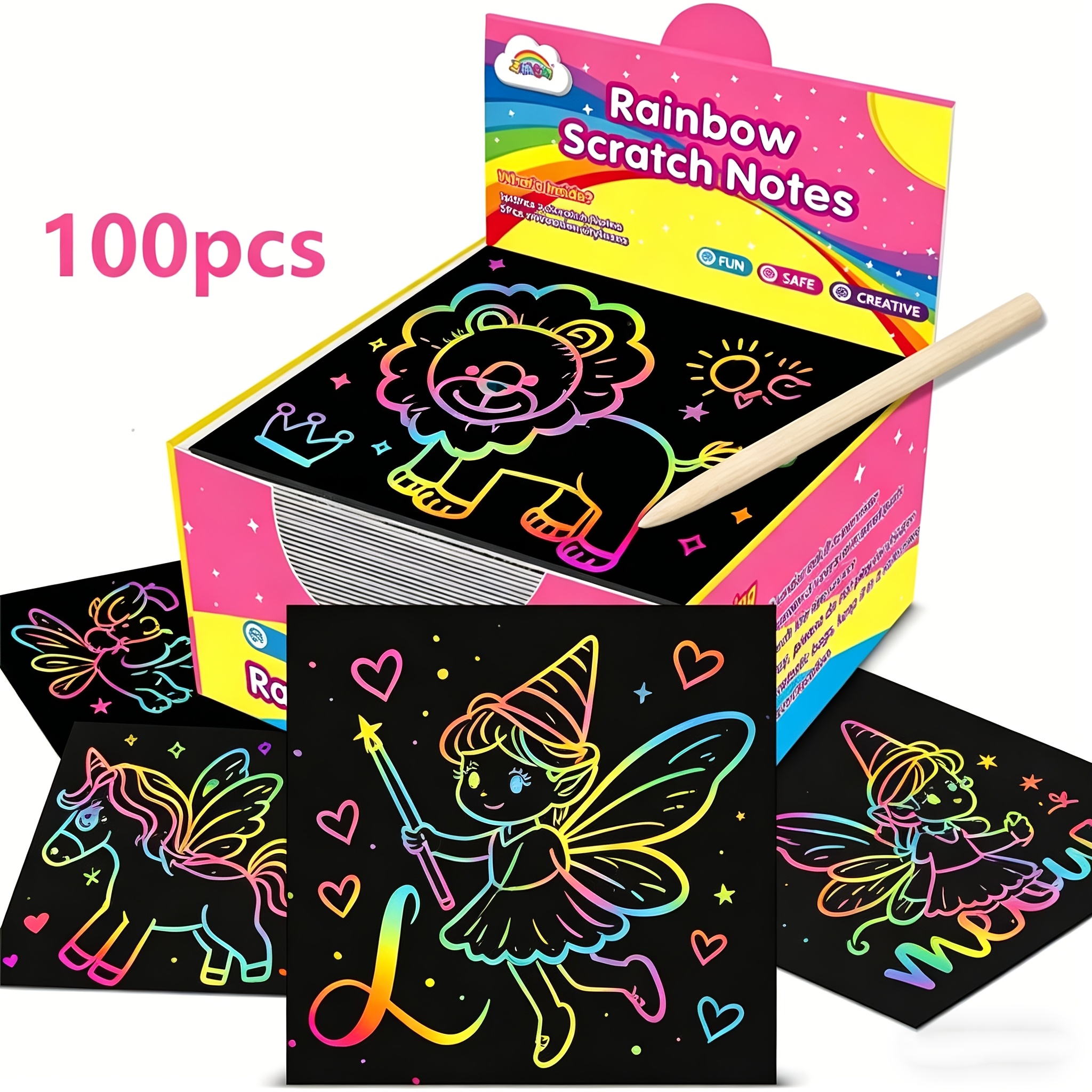 100pcs Scratch Paper Art Set for Kids