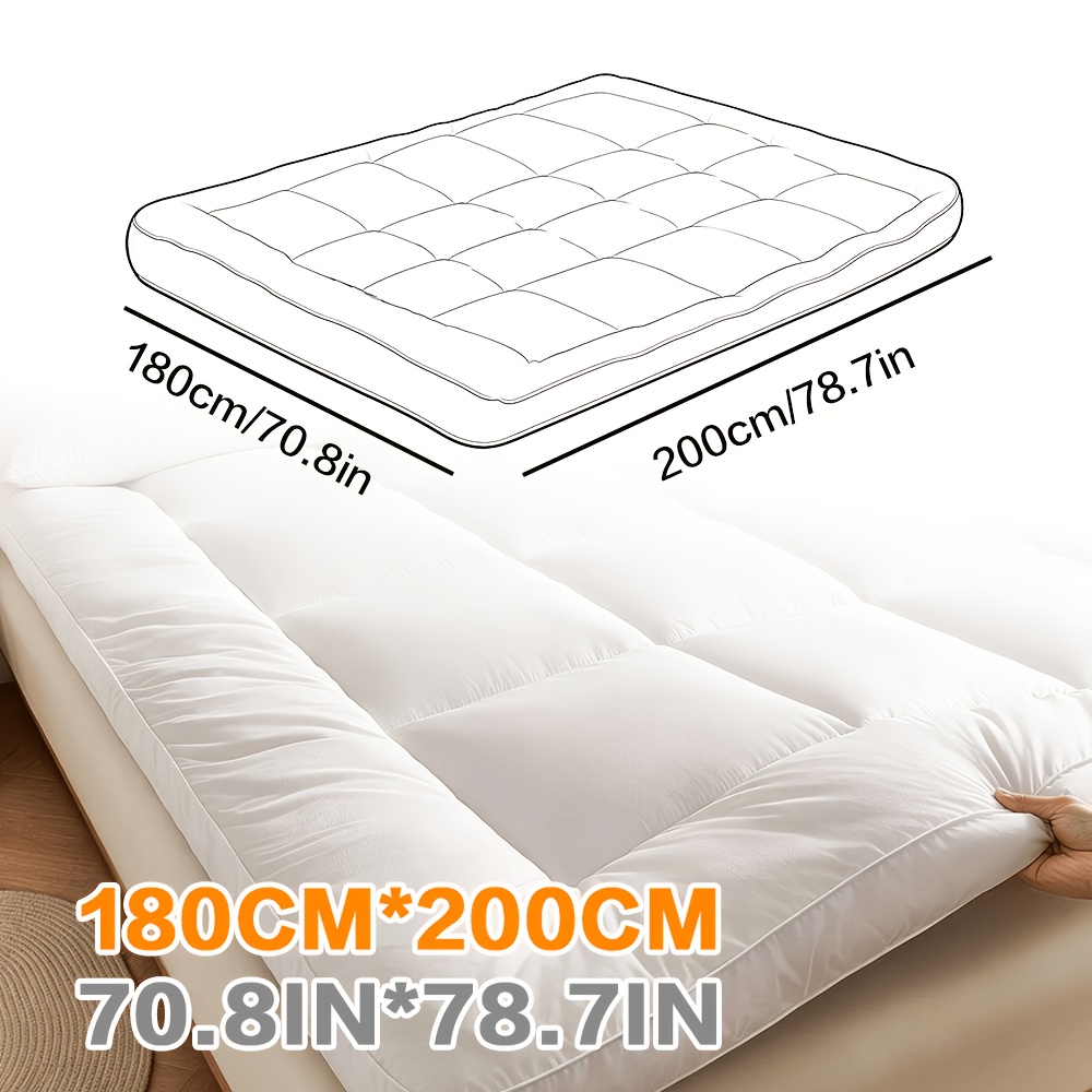 Image of Joyhut 8.5cm Mattress Topper With 1100 Gsm - , Breathable & Comfortable For , Machine Washable With Strong Elastic Bands, Soft Microfiber Filling And 100% Microfiber Cover, Breathable