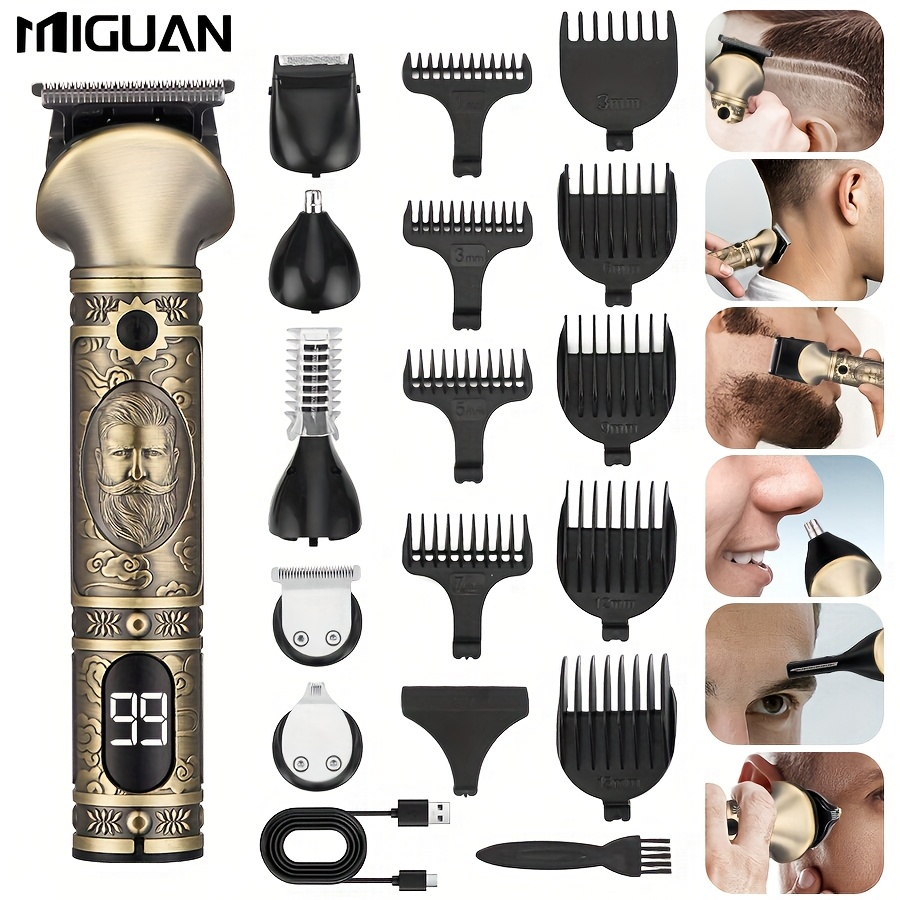   men is grooming kit with lcd display beard trimmer electric shaver hair clipper usb rechargeable   beard trimmer nose trimmer for body facial styling effortless precision grooming   gift for men is beard care set Product details 0