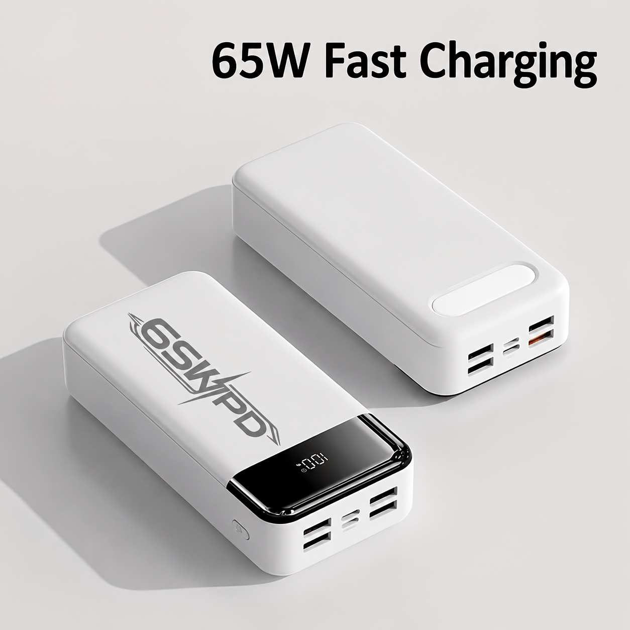 Image of A Must-have For Working From Home In Summer, This 50000mah High-capacity Power Bank Supports 65w Fast Charging, Features An Led Display, And Is Suitable For Camping, , Work, And Daily Charging