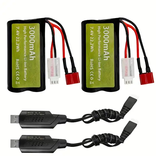 Batteria Auto RC Batteria Li-Ion 7.4V 1300mAh 2S Con Spinotto JST E Caricabatterie USB - Per Auto RC E Modellini Batteria Compatibile 1:10 1:8 Batteria Auto RC Batteria Li-Ion 7.4V 1300mAh 2S Con Spinotto JST E Caricabatterie USB - Per Auto RC E Modellini Batteria Compatibile 1:10 1:8