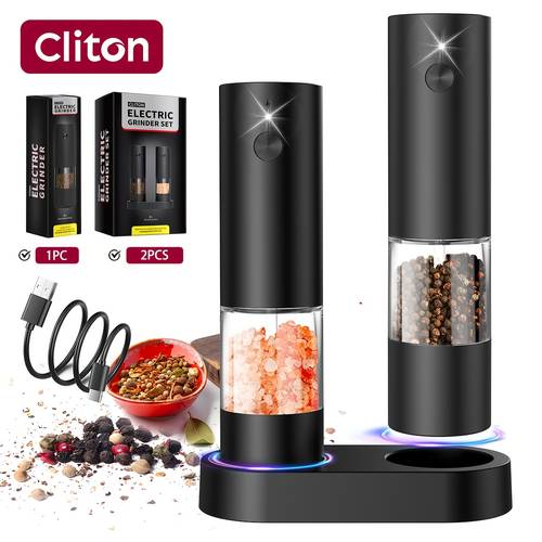 item picture electric salt and pepper grinder automatic battery pepper mill shakers adjustable coarseness easy filling larger capacity with led handed easy operation for kitchen dining or gifting
