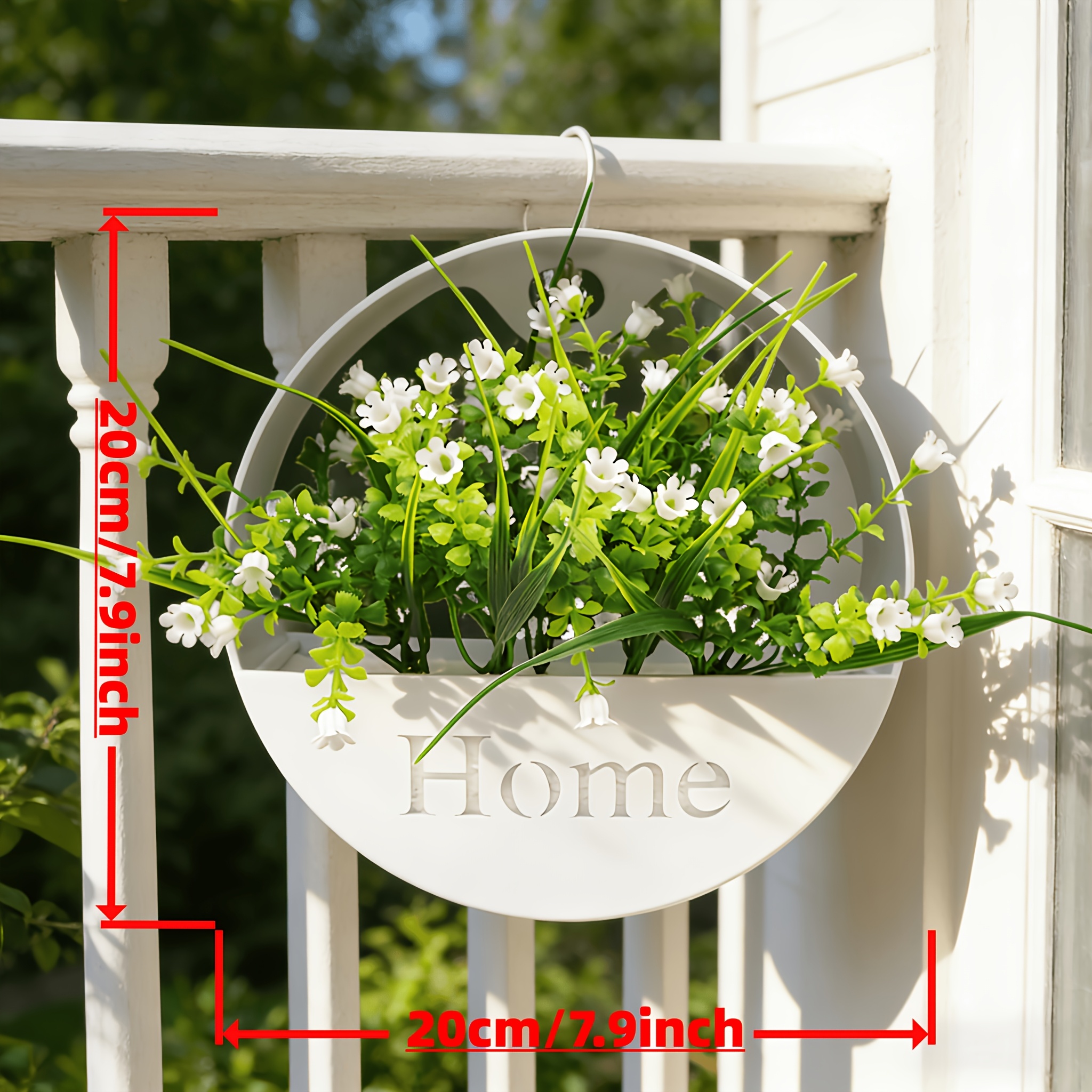 Image of 1pc Of The Valley Artificial Wall Hanging Basket Wall-mounted Hanging Planter Decoration, Romantic Oxygen For Home, Ideal For , Bedrooms, Cafes, Wedding Backdrops, Decor