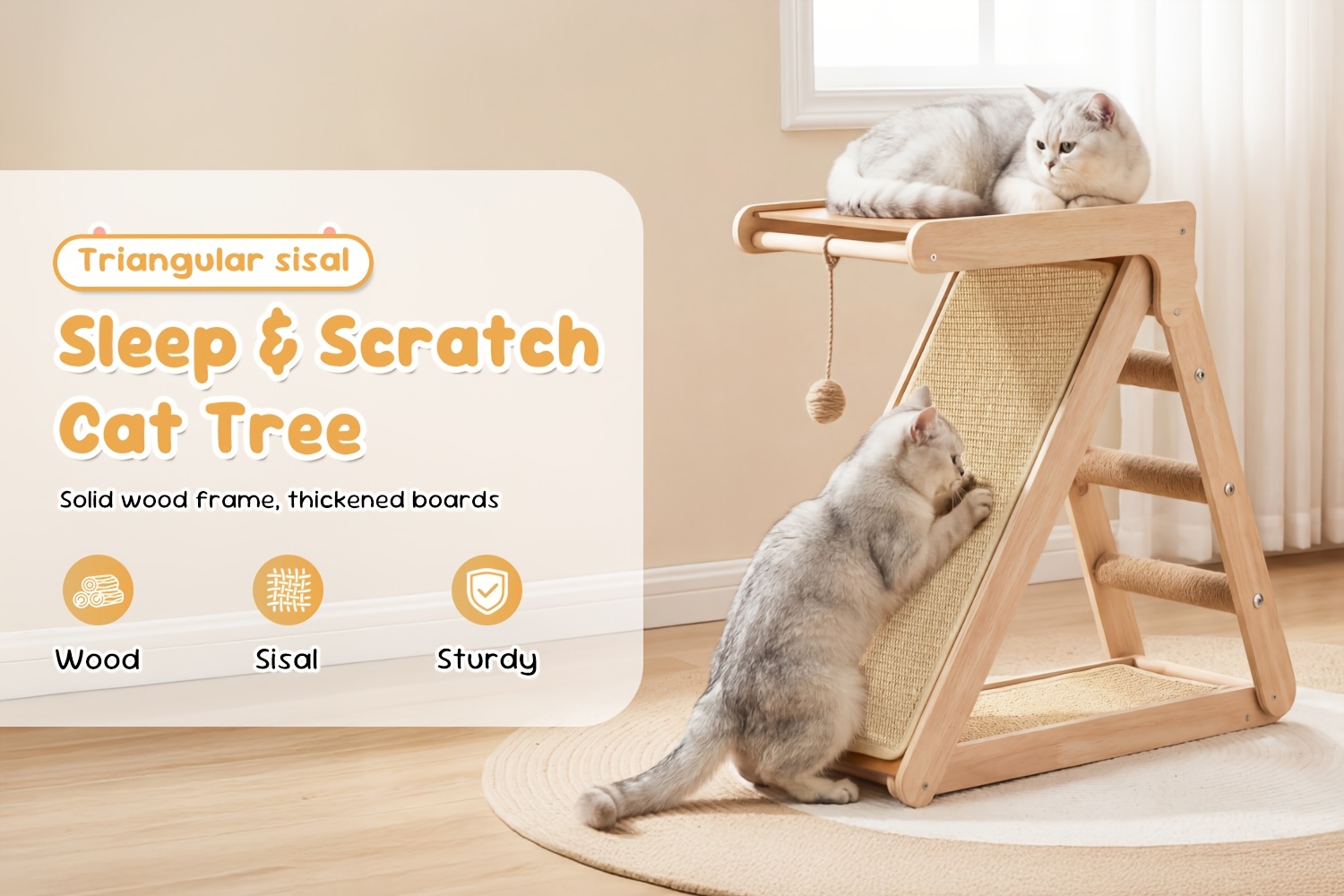 Stâlp Mare de Zgâriat pentru Pisici cu Platformă de Cățărat, Mobilă pentru Animale de Companie Super Rezistentă și Robustă, Centru de Cățărat și Joacă All-in-One, Parc de Joacă pentru Pisici în Interior, Potrivit pentru Familii cu Mai Multe Pisici