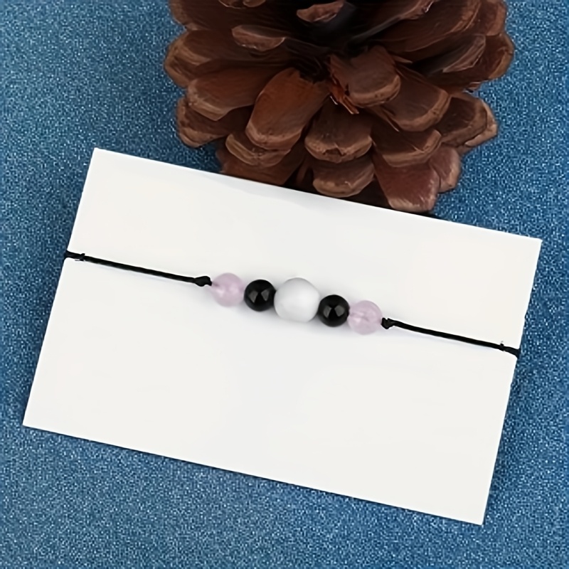 Natural Moonstone & Rose Quartz Bead Bracelet, Hand-Woven Design
