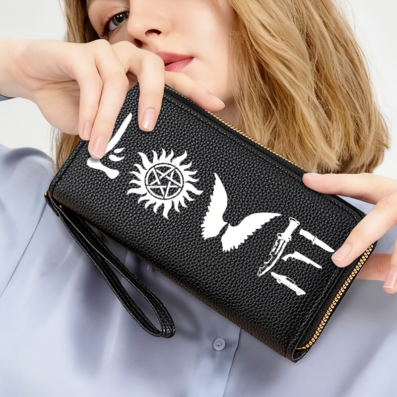 TEMU 1 Women' Themed Travel Wallet, Featuring A Spacious Design And A Multifunctional Card Holder, Suitable For Travel, School, And Business Use.