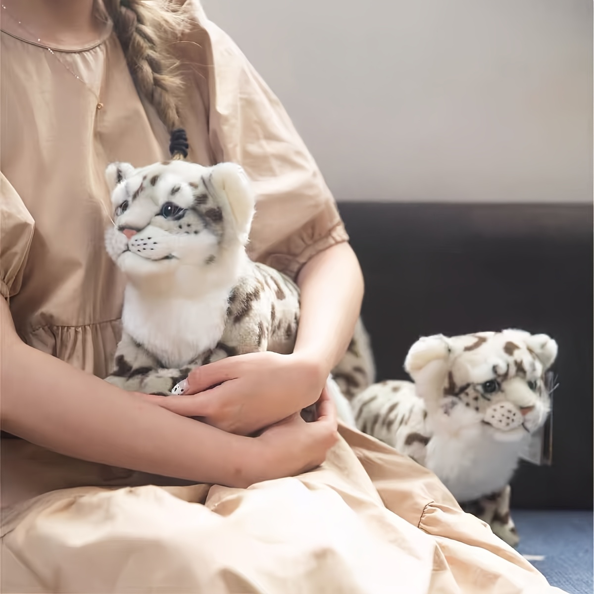 Peluche Realista De Leopardo De Las Nieves – Animal De Peluche De 27 Cm, Suave Y Abrazable Para Regalar