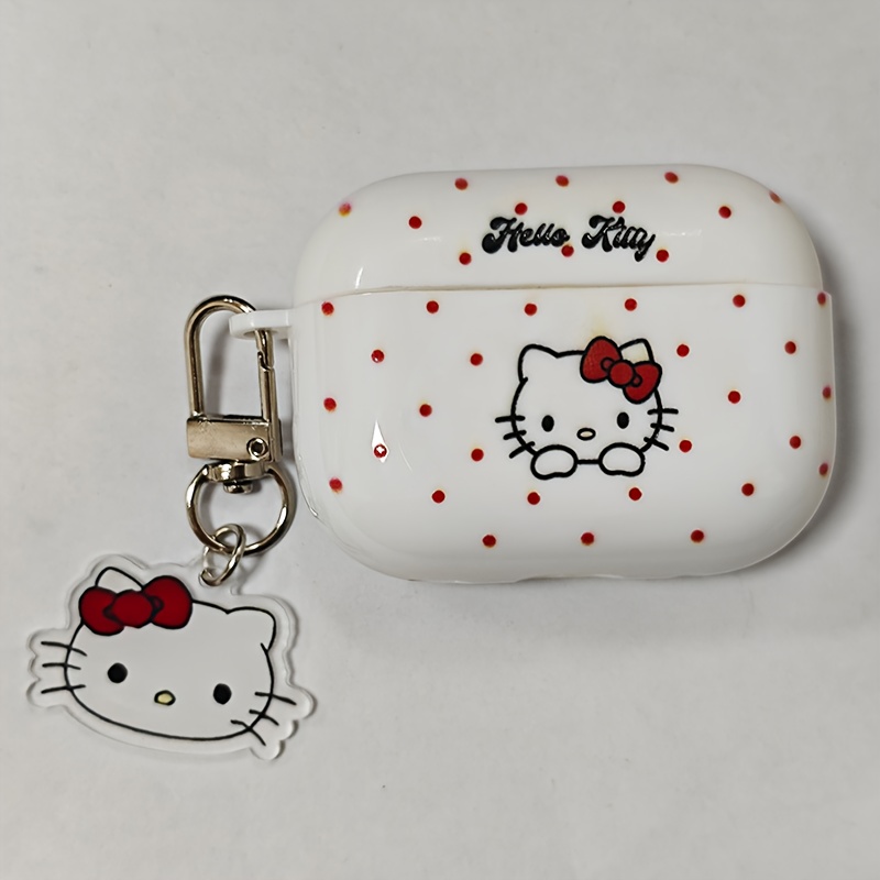 E-shop Niedliches weißes Basis Polka Dot Muster für Apple Kopfhörerhülle, geeignet für /3/Pro/Pro 2/Pro 3/Für Airpods 4, weiches TPU Material,