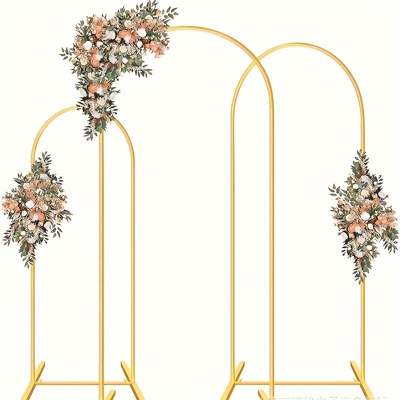 

1pc Wedding Arch Backdrop Rack, Square Balloon Arch Rack, Golden Metal Wedding Ceremony Birthday Party Friends Gathering Christmas Garden Decoration Background Rack (flower Not Included)