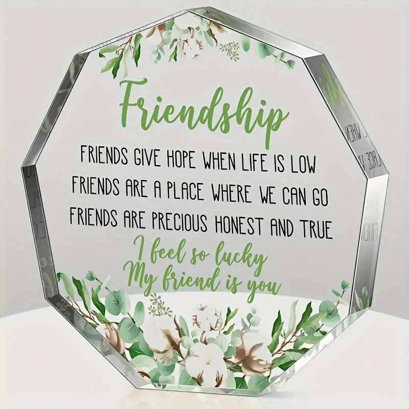 

1pc, Heart-shaped Acrylic Friendship Keepsake For Women - Perfect Birthday, Farewell, Retirement, Or Office Gift For Colleagues - Beautiful Room And Desk Decor