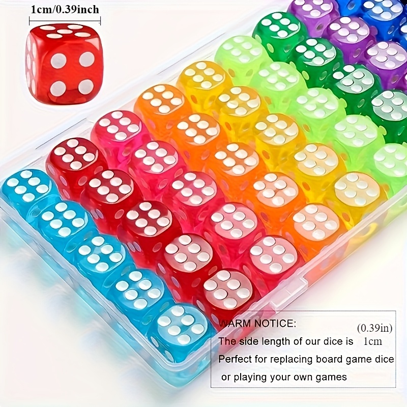 50pcs Vibrant Mini Acrylic Dice Set