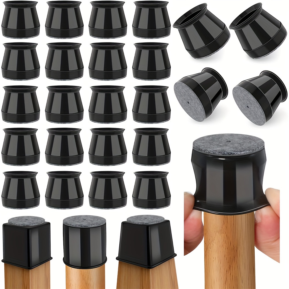 24pcs Chair Leg Protectors for Hardwood Floors, Felt Furniture Pads Non  Slip, Free Moving Table Leg Covers, Stool Leg Protectors Caps, Moving